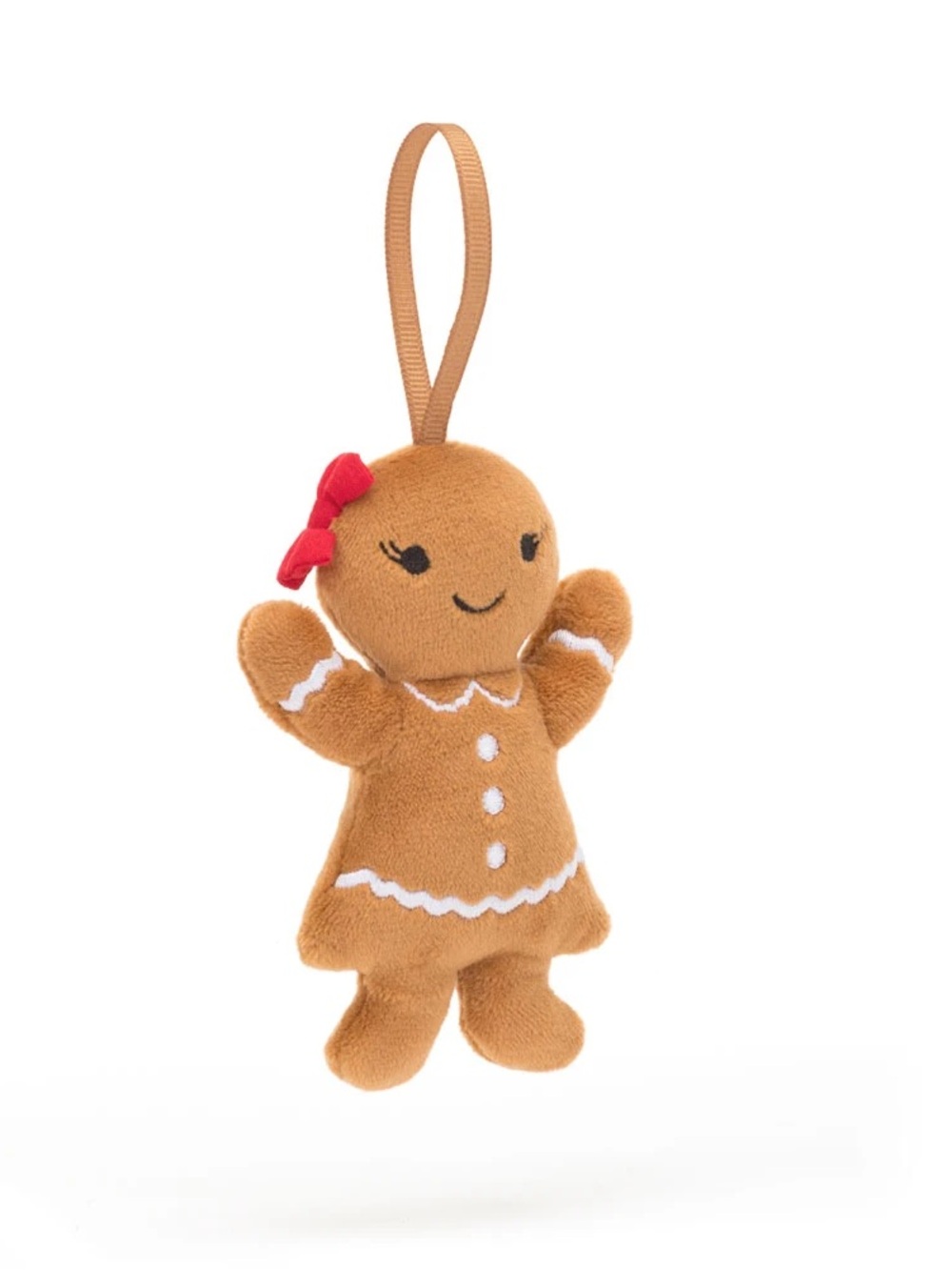JELLYCAT FESTIVE FOLLY GINGERBREAD GIRL RUBY Plush Ornament NEW WITH TAGS